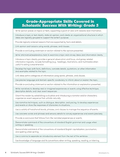 Scholastic Success with Writing Grade 5 Workbook thumbnail 3