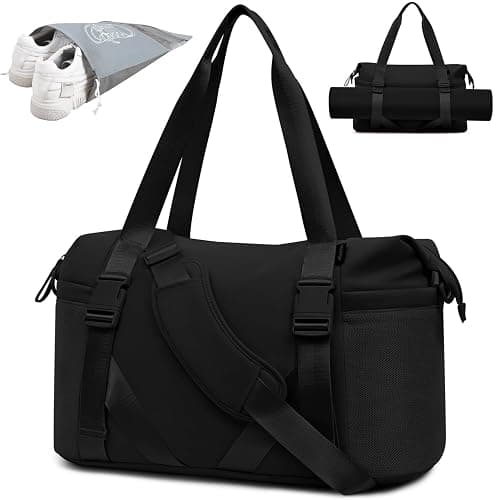 MAXTOP Women's Gym Yoga Duffle Bag with Shoe Pouch,Multi-Purpose Overnight Travel Bag for Gym,Work, Dance, Sports - Image 1