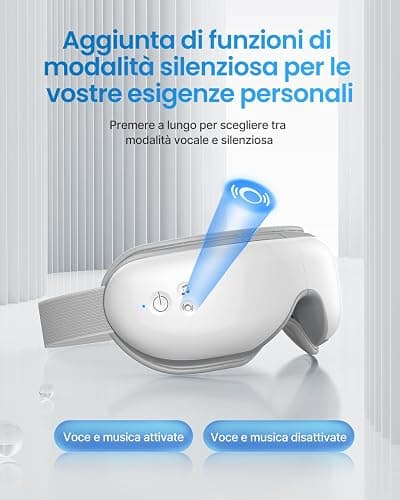 RENPHO Eyeris 1 - Massaggiatore per gli occhi con riscaldamento, Maschera occhi con musica Bluetooth per l'emicrania, Relax e affaticamento occhi, Massaggiatore riscaldato per occhi e viso thumbnail 6