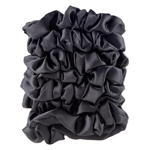 Amazon Basics Satin Scrunchies Black Hair Ties, Pack of 8 thumbnail 2