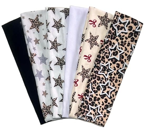 TERSE Leopard Headbands for Women Y2K Accessories: Trendy Women Head Bands with Cute Bow Star Cheetah Print, Stretchy Hair Bands 6PCS - Image 1