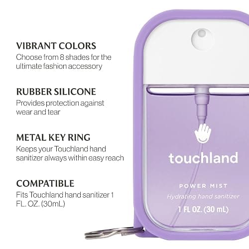 Touchland Hand Sanitizer Mist Case 1FL. OZ., Protective and Stylish Hand Sanitizer Spray Accessory, Silicone Case with Keyring, Purple Haze thumbnail 5