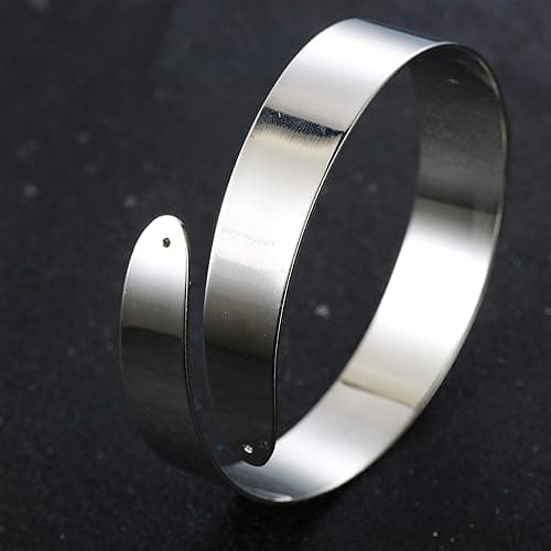 FUNRUN JEWELRY Arm Cuff Upper Arm Band for Women Gold Arm Cuff Bangle Bracelets Adjustable Coil Swirl Armlet ArmBand Jewelry,3-4Pcs - A:Silver tone thumbnail 7