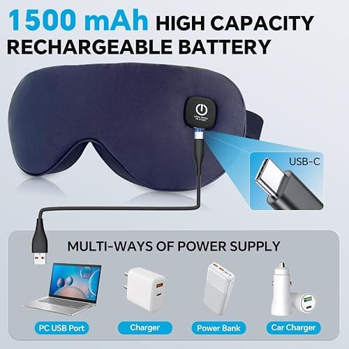Cordless Heated Eye Mask for Dry Eyes Relief, with 3 Heat Settings, Washable Eye Cover, Warm Heating Pad for Stye Eye Treatment & Travel Use thumbnail 7