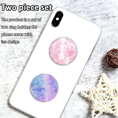 2PCS Phone Ring Holder Grips, Phone Grip with Expanding Kickstand, Phone Grips and Ring Phones Holder, Foldable Stand and Finger Holder, Compatible with Smartphones and Tablets, Ins Style thumbnail 3