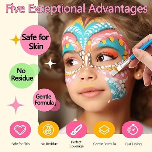 UNIFULL 26 Colors Professional Face Body Paint Kit, Oil Face & Body Paint Kit for Halloween,including 26 Colors Face Paint/Paint Stick/ Brushes/ Special Effects Sticker for Halloween/Fake Blood thumbnail 4