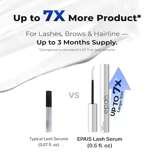 EPAIS Eyelash Growth Serum & Lash Conditioner, 7 Peptide & Biotin Formula for Longer & Fuller Looking Lashes and Brows, Prostaglandin-Free, Jumbo 15ml (3+ Month Supply), Korean Lash Serum thumbnail 5
