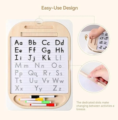 IEATFO Sensory Table Inserts Multi-Activity Boards, Classic Baseplate for Building Bricks, Clear Acrylic Writing & Drawing Panel with 3 Double-Sided Sheets, 8 Markers thumbnail 6