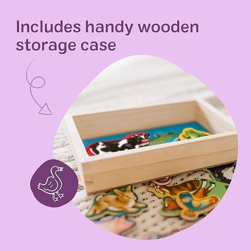 Melissa & Doug Wooden Animal Magnets Set (20 Pieces) – Farm, Zoo & Pet Fridge Magnets in Storage Box – Montessori Preschool Learning Toys for Toddlers & Kids Ages 2+ - FSC-Certified thumbnail 4
