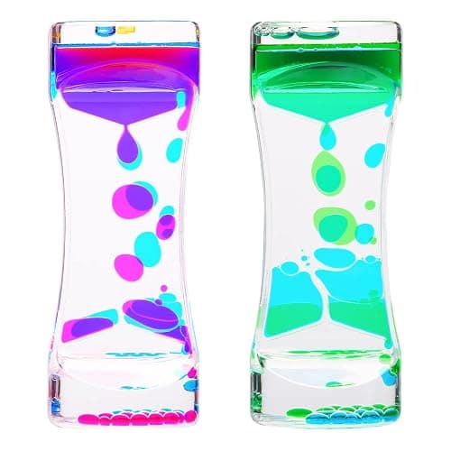 CAILINK Liquid Motion Bubbler Timer 2Pack Sensory Toys for Relaxation, Floating Color Lava Timers - Image 1