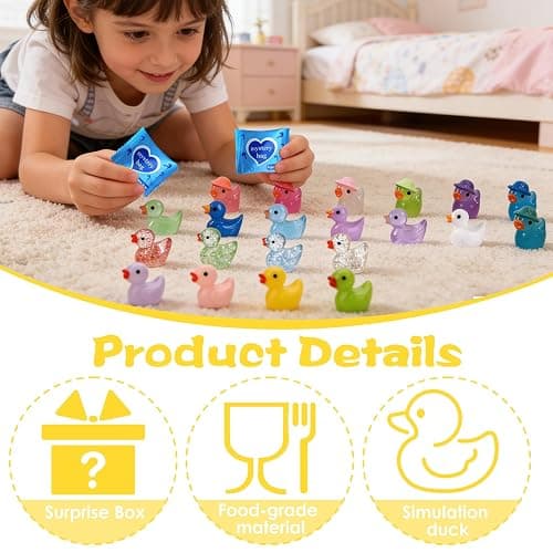 Mini Glow In The Dark Animal Resin Models, Resin Animals Mystery Bags, Individually Wrapped Blind Bags Tiny Animal Figurines, Collectible Mini Animals For Fairy Garden, DIY Crafts (50, Z-Ducks) thumbnail 4
