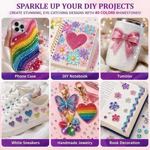 Badazzle Kit 40 Colors 35000PCS Bedazzled Kits Resin Jelly Flatback Rhinestones, Book Bedazzling Kit Bazzling Kits Small Gems with Tools Bedazzle Gems for Bedazzling Crafts & DIY Projects for Adults thumbnail 4
