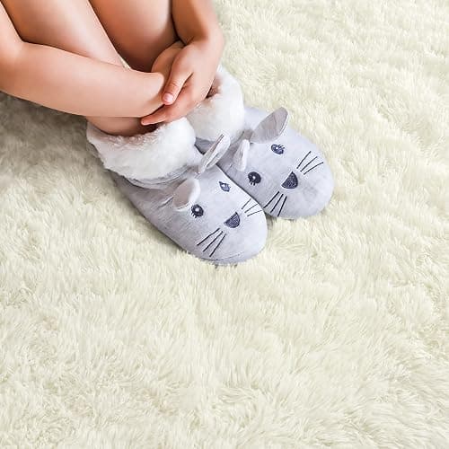 Softlife Fluffy Rugs for Bedroom, Shag Cute Area Rug for Girls/Boys and Kids Baby Room Home Decor, 2.6 x 5.3 Feet Oval Indoor Carpet for Nursery Dorm Living Room, Creamy thumbnail 7