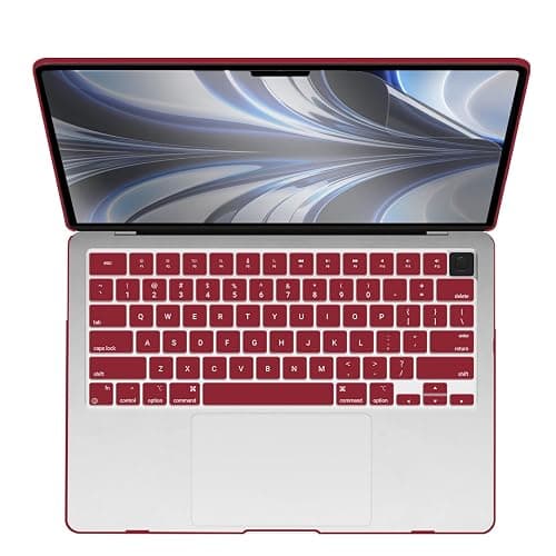 IBENZER Compatible with 2025 2024 2023 2022 MacBook Air 13 inch Case M4 A3240 M3 A3113 M2 A2681, Hardshell Case & KeyboardCover & ScreenFilm for Mac Air 13.6, Wine Red, KK-WR+2 thumbnail 7