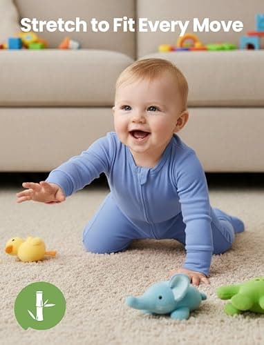 PATPAT Baby Footies Boys Girls - Bamboo Viscose - Zipper & Non-Slip Soles Romper Mitten - Footed & Footless Infant Clothes thumbnail 4