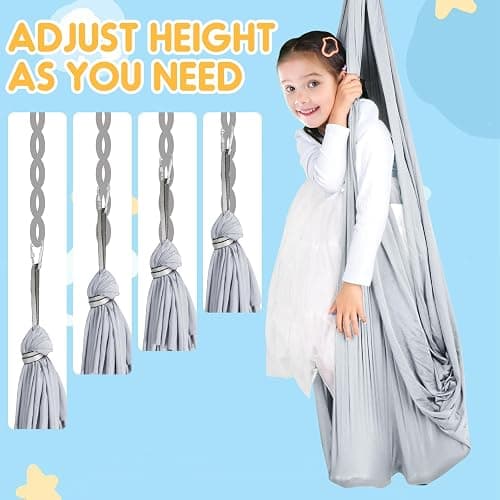 Chihee Sensory Swing Therapy Swing Hammock Indoor Outdoor for Kids, Hardware Included, Soft Breathable Nylon Cuddle Swing Joy Hammock for Child Adult with Autism, ADHD, Aspergers, Sensory Integration thumbnail 6