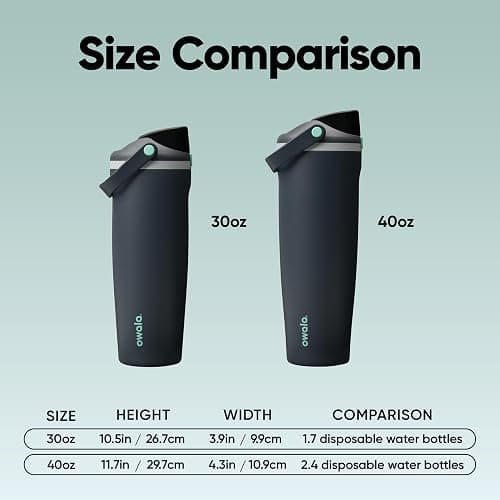 Owala FreeSip Sway Insulated Stainless Steel Water Bottle with Two-Way Spout, Built-In Straw and Bucket Handle, Made for Travel, School, and Sports, 30oz, BPA Free, Leak Proof, Foggy Tide thumbnail 3