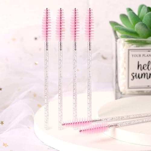Tbestmax 500 Disposable Mascara Wands Eyelash Brush Spoolies for Eyebrow Eye Lash Extension Pink thumbnail 6
