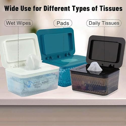 Hswt Wipes Dispenser Seal-Designed Wipe Dispenser Holder Wipes Case Box for Bathroom Keep Wipes Fresh, Dust-Proof & Non-Slip thumbnail 5