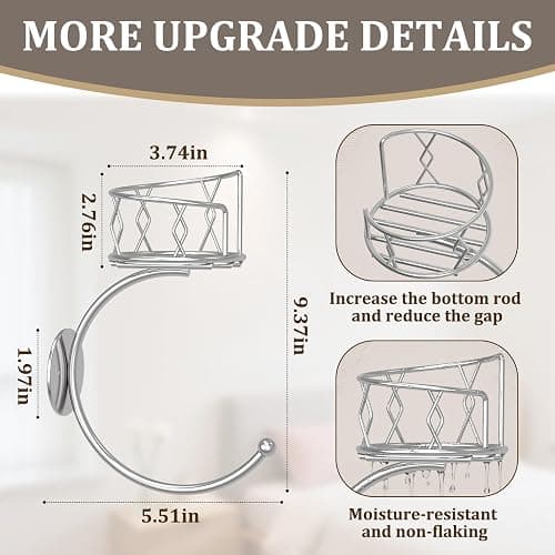 Simple Silver Hand Towel Holder for Bathroom Wall, Metal Sturdy Wall-Mounted Towel Hook with Candle Holder for Vase and Bottled, Hand Towel Racks/Hanger for Bathroom Decor and Kitchen thumbnail 3
