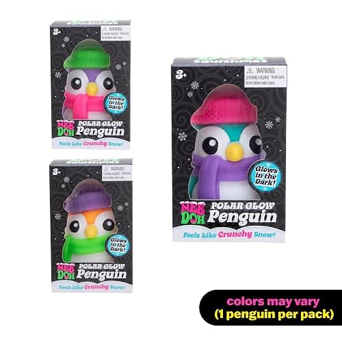 Schylling NeeDoh Polar Glow Penguin - Sensory Squeeze Toy - Assorted Colors Glow in The Dark - Ages 3+ (Pack of 1) thumbnail 3