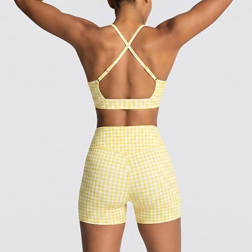2 Pieces Workout Sets for Women Yoga Pilates Outfits Gym Matching Sets | Sports Bra High Waisted Shorts Two Piece Sets Matching Workout Sets, Yoga Active Wear Outfits thumbnail 2