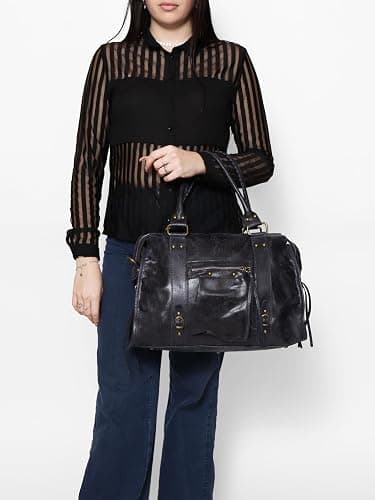 Gave Lux, Damen-Schultertasche aus echtem Wildleder Handgefertigtes Produkt. Hergestellt in Italien, GLX220609023FBG, Helles Leder, 41 x 28 x 13 cm thumbnail 2