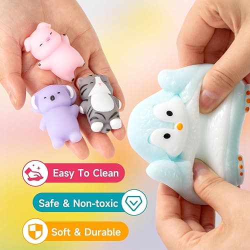 12 Pcs Taba Squishy Toys Pack Include (1 Strawberry,1 Cat Paw,1 Cookie,1 Hamster,1 Chick,1 Penguin,6 Mochi) Cute Taba Sensory Stress Relief Toys,Squishy Fidget Toys Adults,Party Favors Gifts for Kids thumbnail 5