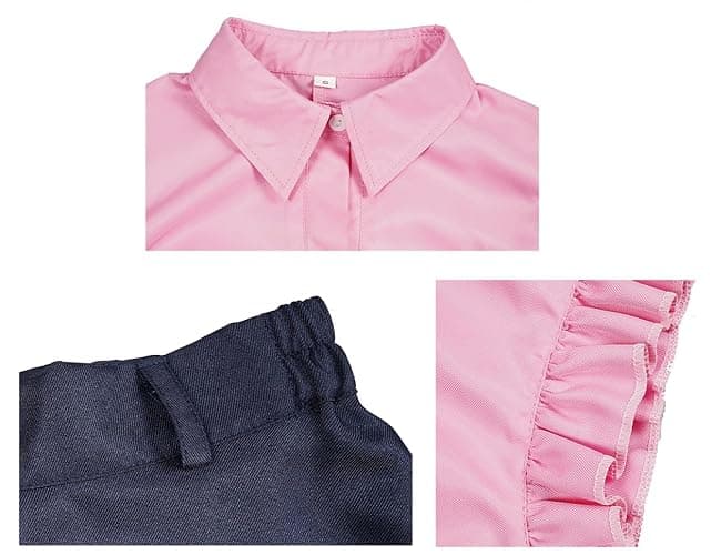 eozegiw Seven Sins Cosplay Costume Elizabeth Liones Pink Shirt Lolita Skirt Uniform Suit Halloween Outfit Full Set thumbnail 5