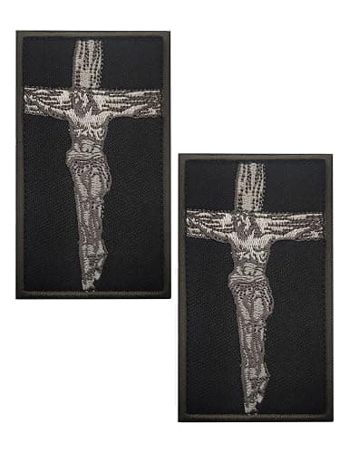 2PCS AliPlus Jesus Christ Patch Embroidered Patches Tactical Morale Patch Hook and Loop - Image 1