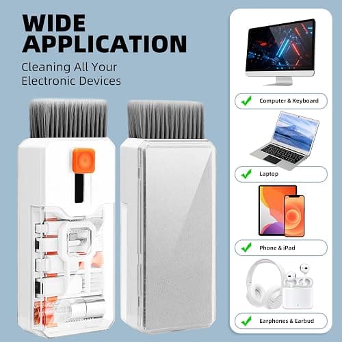 Keyboard Cleaning Kit Laptop Cleaner, 10-in-1 Computer Screen Cleaning Brush Tool, Multi-Function PC Electronic Cleaner Kit Spray for iPad iPhone Pro, Earbuds, Camera Monitor, All-in-one with Patent thumbnail 7