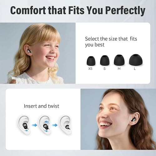 Bouchon D'oreille Pour Dormir, 45dB Bouchon D'oreille Anti Bruit, Réutilisable en Silicone Protection Auditive, Pour Dormir, Voyager, Se Concentrer, Concerts, 4 Tailles (XS/S/M/L), Étanchéité IPX7 thumbnail 5