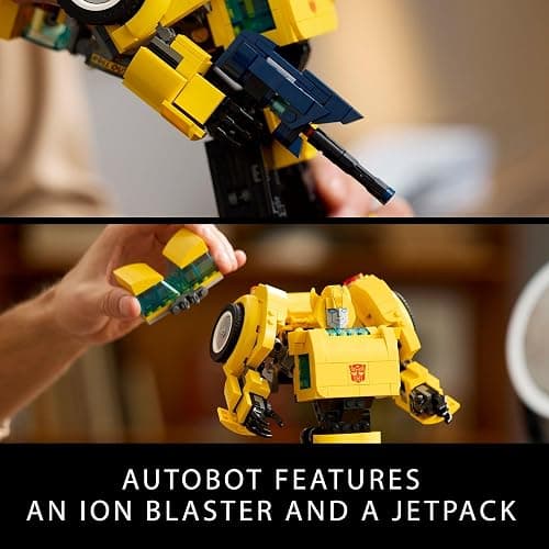 LEGO Icons Transformers Bumblebee Action Figure, Collectible Robot Gift for Adults, Movie Themed Model Building Set for Sci-Fi Enthusiasts and Transformers Fans, Converts to Vehicle Mode, 10338 thumbnail 5