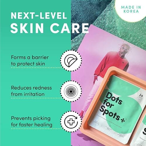 Dots for Spots Pimple Patches For Face - Stocking Stuffers For Teens - Fast Acting, Translucent Hydrocolloid Zit Patches that Unclog Pores Korean Skin Care - Vegan, Cruelty Free - (60 count) thumbnail 4