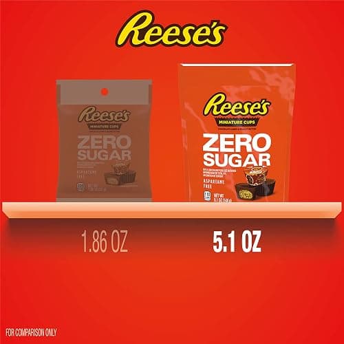 REESE'S Zero Sugar Miniatures Chocolate Peanut Butter Cups, Candy Bag, 5.1 oz thumbnail 4
