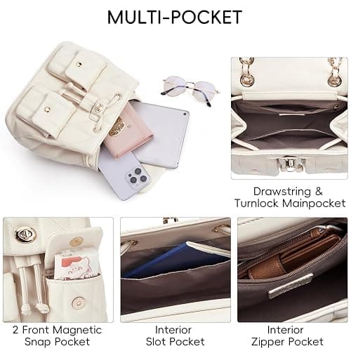 CLUCI Crossbody Bag for Women PU Leather Shoulder Bag, Convertible Small Tabby Backpack Purse for Travel thumbnail 4