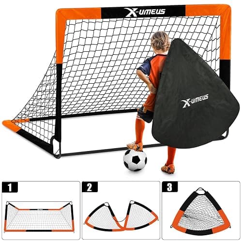 Kids Soccer Goals for Backyard Set of 2, 4 x 3 ft/6 x 4 Toddler Soccer Goal Training Equipment with Soccer Ball, Cones, Pop Up Soccer Net for Kids Age 3-5 4-6 6-8 8-12 10-12 Outdoor Games Sports Gifts thumbnail 4