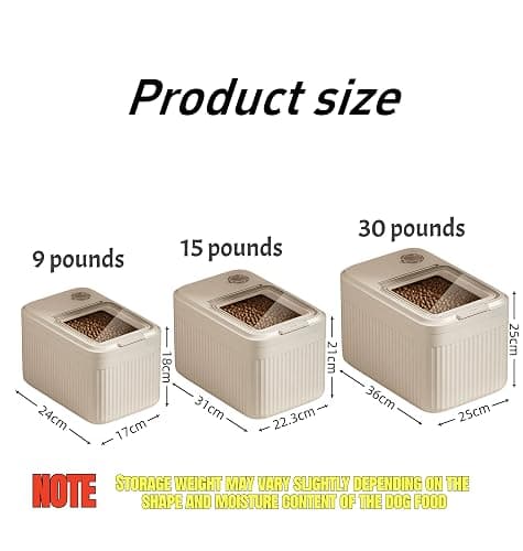Xexevtk Dog Food Storage Container,2025 High-Capacity Pet Food Container Airtight with Cup,Durable Design for Dog/Cat/Bird Food Storage, Keep Dry Food Fresh (Transparent, 30 Pounds) thumbnail 2