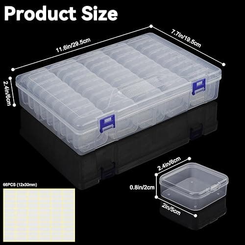 DILIBRA Bead Organizer Box, 46Pcs Small Bead Organizers and Storage Plastic Cases, Mini Clear Storage Containers Boxes with Hinged Lid for Diamond Painting Accessories Seed Jewelry Crafts thumbnail 3