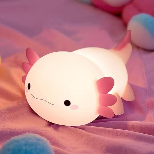 FAMIDUO Axolotl Lamp,Cute Axolotl Night Light,Dimmable Silicone Animal Nursery Night Light,Adorable Rechargeable Squishy Novelty Bedside Touch Lamp,Baby Room Decor, Axolotl Gifts for Kids/Girls thumbnail 8