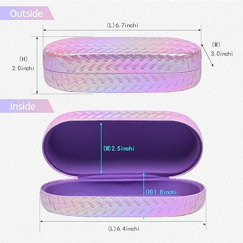ZKFLLO 2 PACK Large Hard Shell Sunglasses Case, Protective Case For Sunglasses and Eyeglasses thumbnail 3