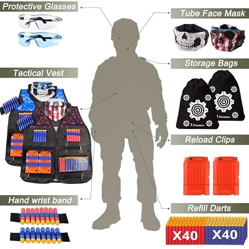 POKONBOY 2 Sets Tactical Vest Kits Compatible with Nerf Guns N-Strike Elite Series thumbnail 5