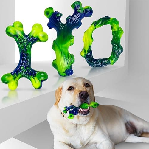 Frienhund 3-Pack Indestructible Nylon Dog Chew Toys for Aggressive Chewers - Long-Lasting Durable Bone-Shaped Toys, Large Breed Dogs, Tough Puppy Teeth Enrichment thumbnail 8