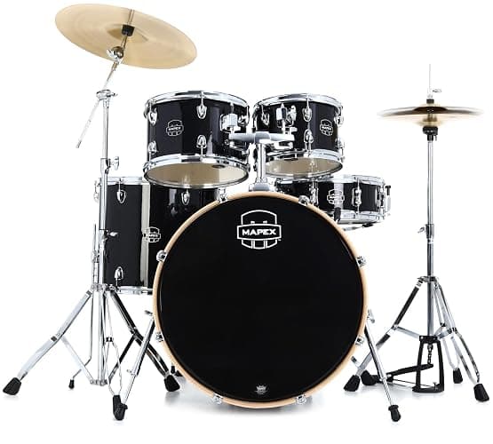 Mapex Venus VE5294FTC 5-piece Rock Complete Drum Set - Black Galaxy Sparkle - Image 1