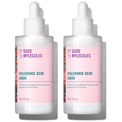 Good Molecules Hyaluronic Acid Serum Pack 2 – 75 ml / 2.5 fl oz Each | Lightweight Facial Serum with 1% Hyaluronic Acid for Hydration - Image 1