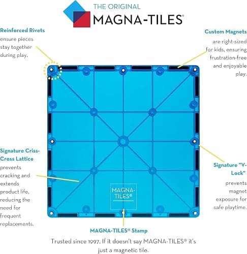 MAGNA-TILES Classic 100-Piece Magnetic Construction Set, The ORIGINAL Magnetic Building Brand thumbnail 2