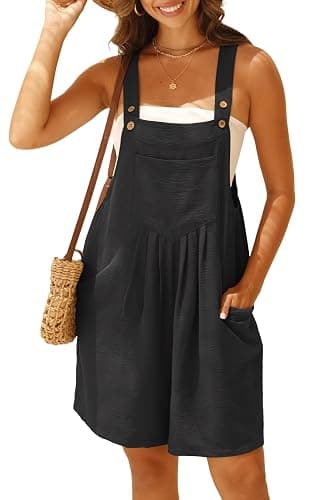 GRECERELLE Jumpsuits For Women Summer Short Overalls Casual Sleeveless Adjustable Loose Women's Rompers with Pockets 2026 thumbnail 2