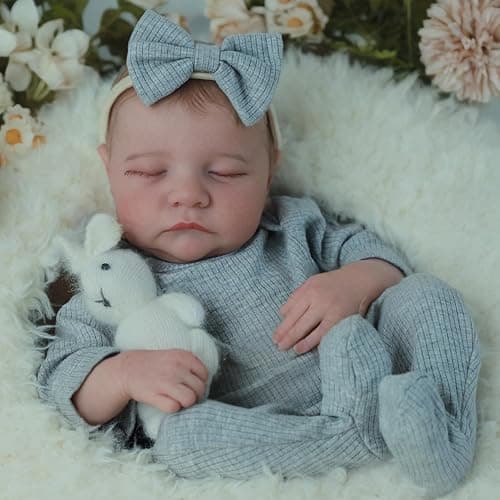 SCOM Realistic Reborn Baby Dolls - 18 Inch Real Life Baby Girl, Lifelike Newborn Weighted Doll with Full Body Soft Vinyl for Kids Age 3 4 5 6+ Gift thumbnail 2