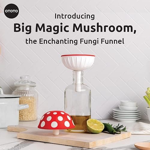 OTOTO Mushroom - Foldable Small Kitchen Funnel with Wide Mouth for Jars. Bottle Liquid Transfer - Silicone, 100% Food Safe, BPA Free, Dishwasher Safe thumbnail 3