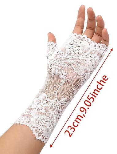 Avidlove Women Short Lace Gloves Fingerless Bridal Wrist Glove Opera Evening Wedding Tea Party Prom Cosplay Gothic Clothes thumbnail 4
